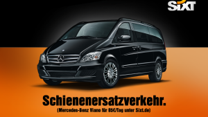 Freche Werbung zum Bahnstreik: Schienenersatzverkehr von Sixt.